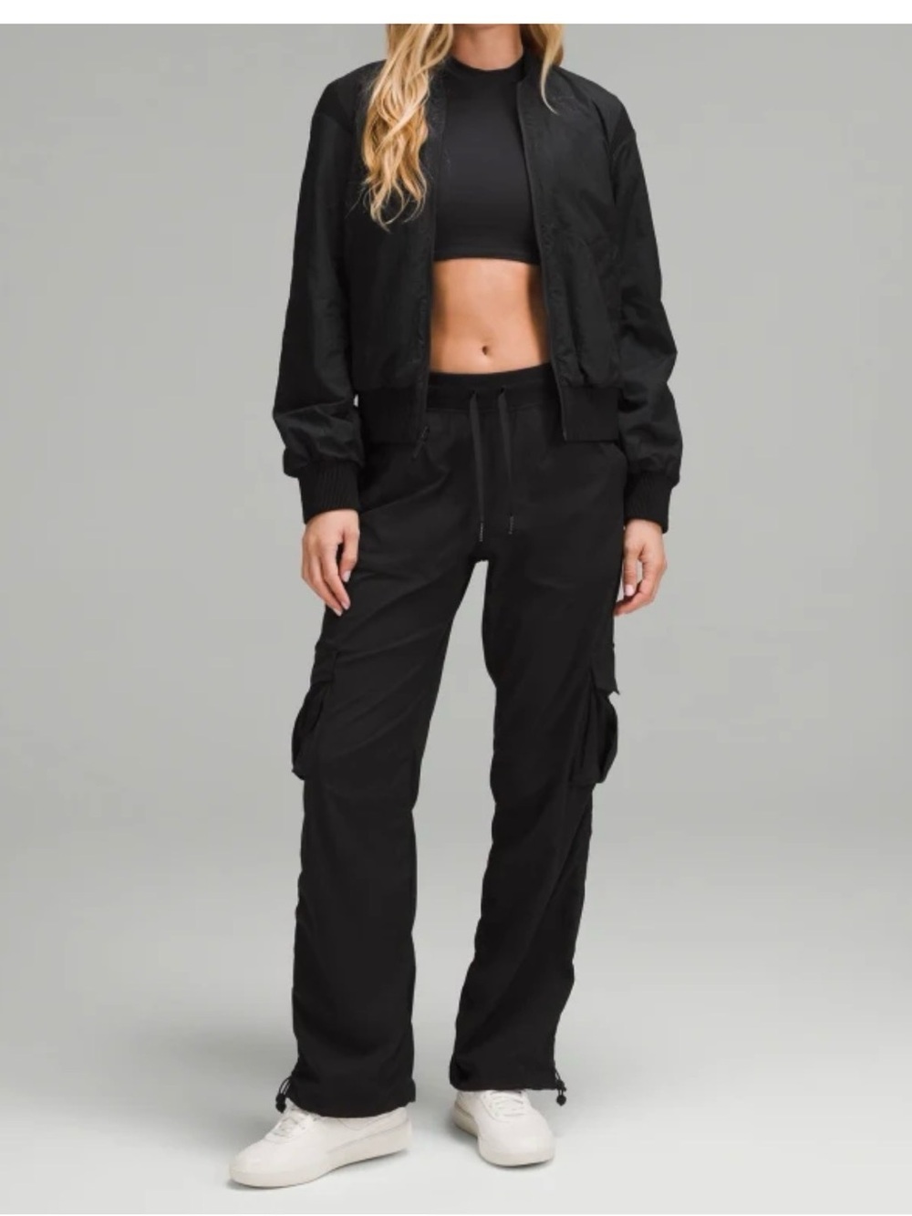 Lululemon Reversible Black Bomber Jacket with Ribbed Hem. Size 10